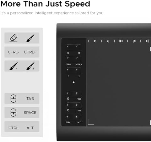 Graphic Drawing Tablet, Digital Sketch,Design for PC and Computer/Pad-12 Hot Keys, Compatible Windows/MAC/Android,The Adjustable Ergonomic Stand,16384 Upgrade Levels Battery-Free Pen,ienRon 10x6.25
