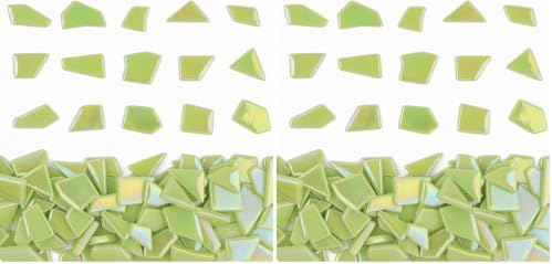 Youway Style Iridescent Green Glass Mosaic Tiles for Crafts Bulk,200g Broken Stained Glass Pieces for Crafts DIY Mosaic Art Decor (Pack of 2)