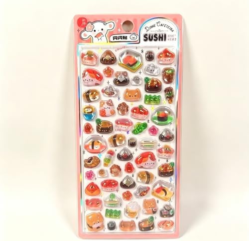 3D Puffy Stickers, Kawaii Resin Decorative Stickers for Phone Case, Notebook, Scrapbooking (Style-8)