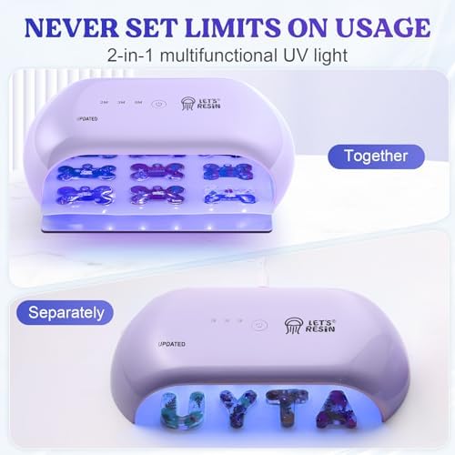 LET'S RESIN Two-Sided 36-LED UV Resin Light, 2/3/5-Min Timer, Purple