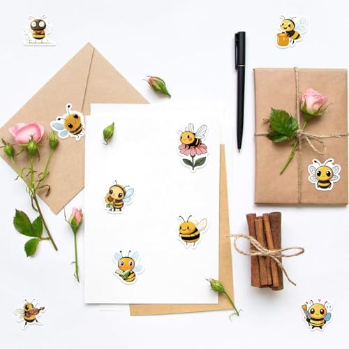 500Pcs Bee Stickers Waterproof Vinyl Decals