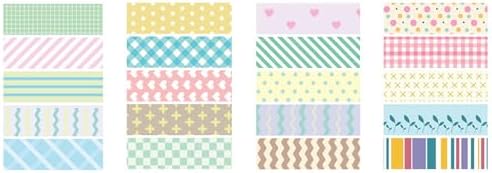 YUBBAEX 20 Rolls Cute Washi Tape Set Kawaii Basic Patterns Masking Decorative Tapes for Arts, DIY Crafts, Journals, Planners, Scrapbooking, Wrapping (Macaron Mix)
