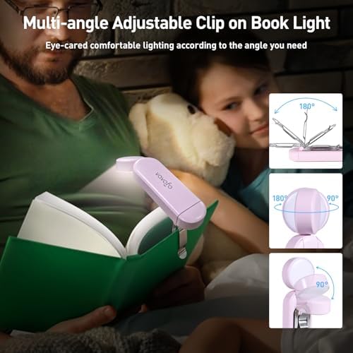 VAVOFO USB Rechargeable Book Light, Bookmark Clip on LED Reading Light