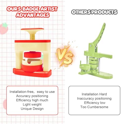 Button Maker Machine 55mm/2.16in, Installation-Free Pin Maker Machine Kit