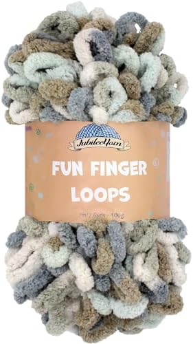 JubileeYarn Fun Finger Loops Yarn - 100g/Skein Jumbo Polyester - Selene - 1 Skein