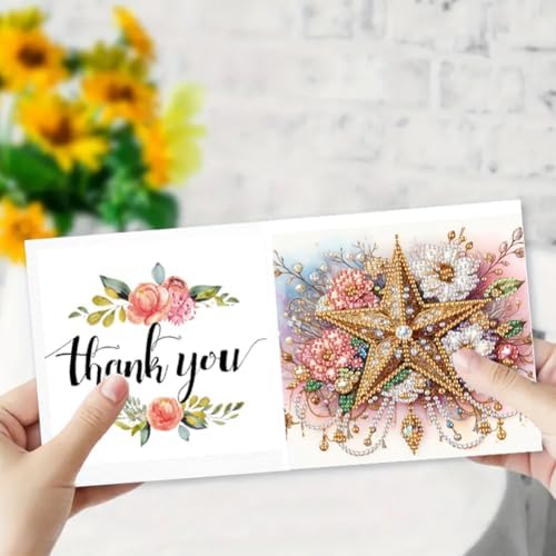 Diamond Art Cards with Envelopes–6PCS DIY Diamond Painting Greeting Cards Kit | Card Making Kit with Bling for Adults & Beginners | Birthday,Holiday & Thank You Cards (Belief)