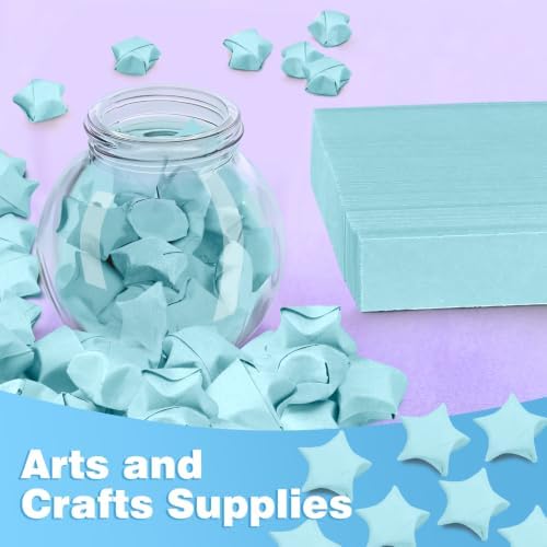 FoDau770 Solid Color Star Paper Strips - 360 Sheet, Sky Blue