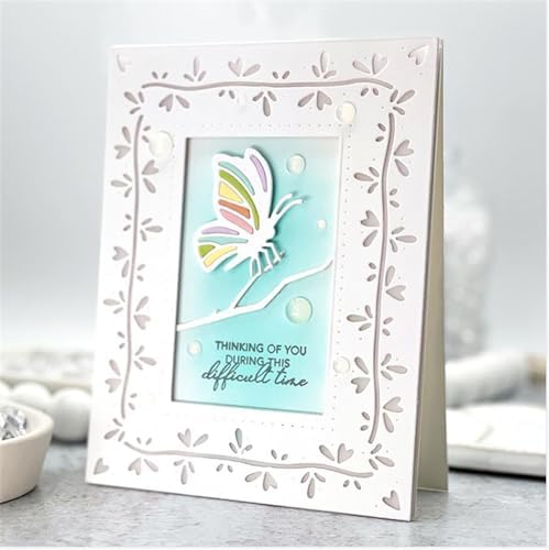 Scrapbooking Die-Cuts, Layer Frame Net Set Metal Cutting Dies for Card Making, Paper Craft Template, Background Embossing Stencils, DIY Album Décor (Love line frame-13.8x10.5cm)