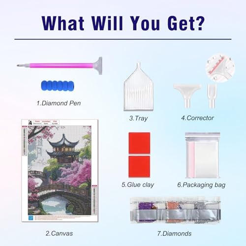 PHANTASYART Cherry Blossom Diamond Art Kits for Adults12x16in
