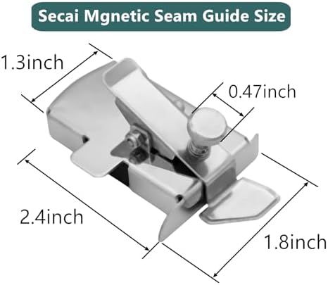 Magnetic Seam Guide for Sewing Machine with Adjustable Presser Foot Clip,Seam Guide Ruler,Universal Sewing Quilting Supplies Accessories Tools 2pcs
