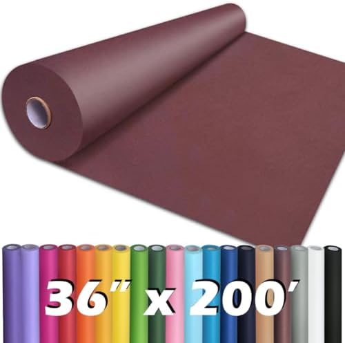 PerkHomy 36" x 2,400" (200') Wine Red Kraft Paper Roll for Craft Bulletin Board Paper Art Table Covering Crafting Gift Wrapping Bouquet Packing Parcel 80GSM 55LB (Wine Red, 36" x 200')