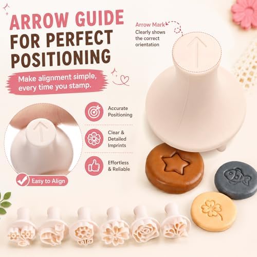 30 Pcs Clay Pottery Stamps with 72 Characte Letter Stamps Set