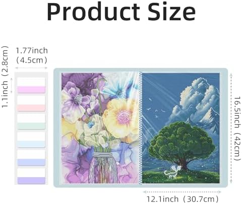 A3 Diamond Painting Storage Book, 60 Views Art Portfolio Presentations Folder with 30 Pages Protectors, 17.3x12.8in Green