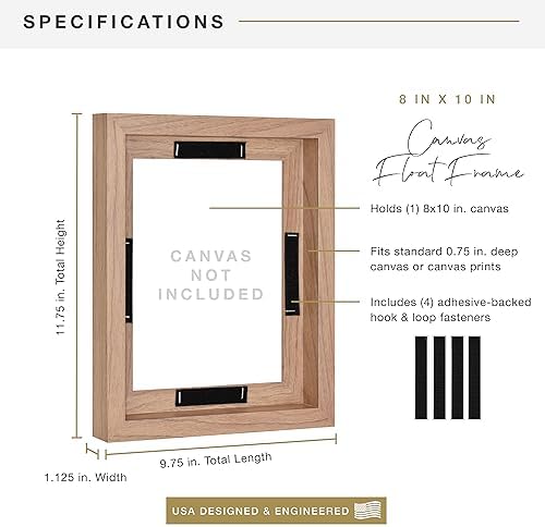 MCS Canvas Float Frame, 8x10, Walnut