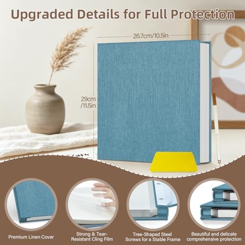 Popotop Photo Album Self Adhesive Scrapbook Album for 4x6 5x7 8x10 Pictures DIY Photo Book as Scrapbooking Supplies Kits, Birthday Gifts for Women Mom Wedding Baby Family Travel