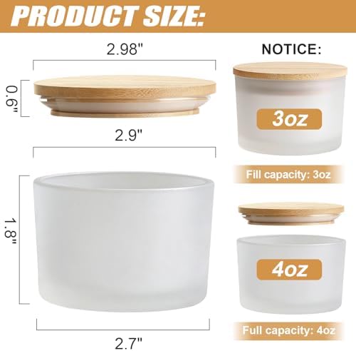 12-Pack 4oz Glass Candle Jars for Making Candles -Frosted