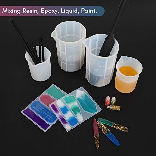 Gartful Black Silicone Stir Sticks Kit for Epoxy, 1pcs Silicone Spatula for Resin, 2pcs Large Silicone Stir Sticks, 4pcs Small Silicone Sticks, DIY Craft Tool for Mixing Resin, Paint, Liquid, Set of 7