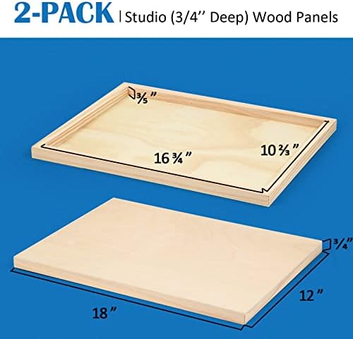 Falling in Art 2 Pack 12x18 Unfinished Birch Wood Panels Kit for Painting