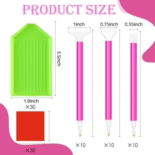 Affrolling 90 Pcs Diamond Art Tools, Drill Pens Trays Glue Clay