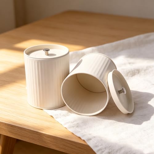 12-Pack 10oz Matte Cream White Candle Tins with Lids, Fluted Matte Finish DIY Candle Making Containers for Small Business and Beginners, Candle Jar Bulk for Scented Wax, Elegant Candle Gifting
