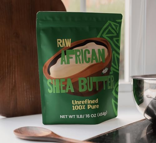 Raw African Shea Butter Unrefined Bulk 1LB | 100% Pure for Soap Making, Body Butter, Skin, Hair, Eczema