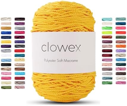 Polyester Soft Macrame Cord 2.5-3mm, 191 Yards x 1/9 inc Turkish Polyester Rope, Braided Macrame Yarn for DIY Crafts, Plant Hanger, Wall Hanging, Macrame Bag