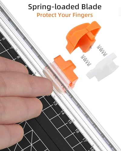 Firbon A5 Paper Cutter, Small Straight Paper Trimmer with Side Ruler | Black Compact Design | Cuts Photo, Cardstock, Labels & Coupons | Portable Desktop Slicer | Scrapbooking & Craft Projects