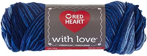 RED HEART With Love Yarn, Deep Blues