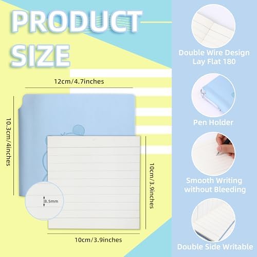 3 Pack Mini Capybara Lined Notebooks Cartoon Animal Pocket Square Journals