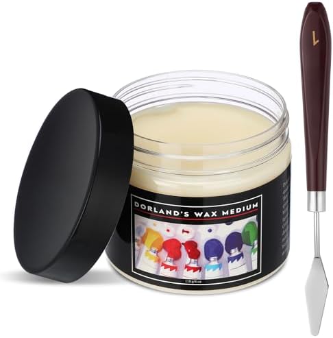 Conelist 4 oz Cold Wax Medium for Oil Painting Wax Medium with Palette Knife Waterproof and Dustproof Versatile Protective Coat for Watercolor Painting Sealing Finishing