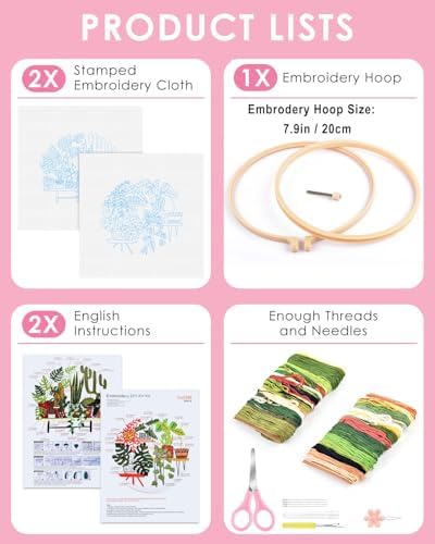 TINDTOP Embroidery Kit for Adult, Embroidery Kit for Beginners