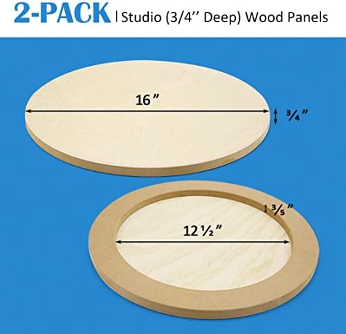 Falling in Art 2 Pack 16'' Unfinished Round Birch Wood Panels