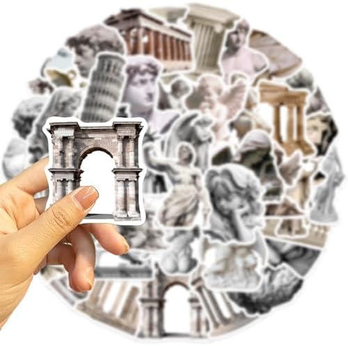 50PCS Sculpture and Historic Building Stickers,Tavel Stickers