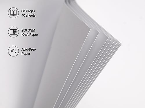 potricher 12 x 12 Inch Large DIY Scrapbook Photo Album 80 Pages, White | Thick Kraft Paper Scrap Book Photo Albums, Memory Book for Wedding, Anniversary, Baby, Family, Travel, DIY Projects