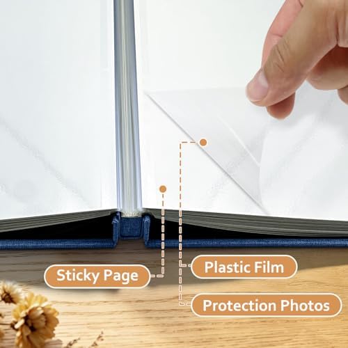 Large Photo Album Self Adhesive Scrapbook, 30 Sheets/ 60 Pages Photo Book for 4x6, 5x7, 8x10 Pictures, DIY Album for Birthday Gifts for Women Mom Wedding Baby Family Travel