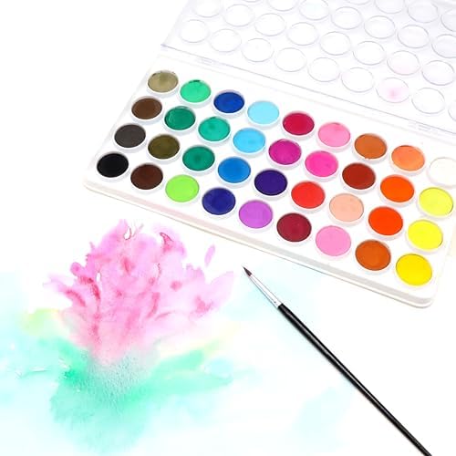 Artist's Loft 36 Color Watercolor Pan Set with Natural Hair Brush Necessities - Watercolor Set for Students, Teachers, Artists - 1 Pack