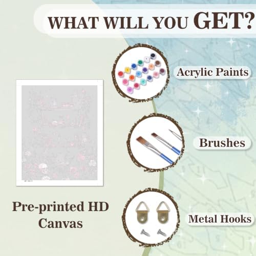 Amaieuin Paint by Numbers Kit for Adults,Halloween Canvas Paint by Numbers for Adults,Halloween Adult Paint by Numbers Gifts and Home Wall 20x16in