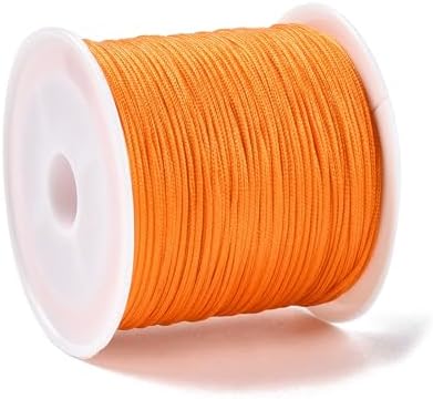 43 Yards Nylon String Friendship Bracelets String 0.8mm Nylon Beading Thread Braided Chinese Knotting Cord Macrame Cords for Kumihimo Necklaces Tassels Jewelry Crafts (Orange)