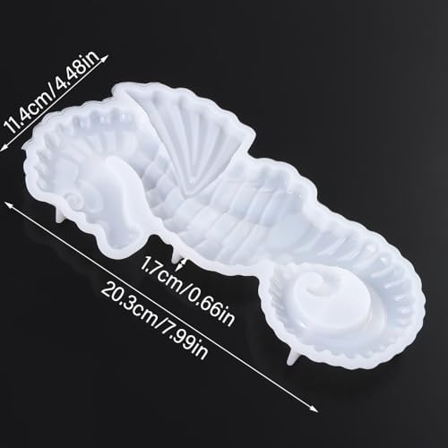 3D Seahorse Silicone Mold for Epoxy/UV Resin Casting DIY Craft Art Decors