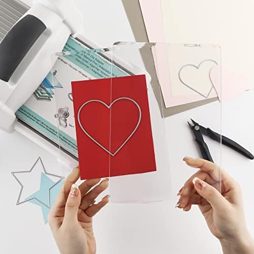 1Pair Standard Cutting Pads for Die Cutting Machine, 8 3/4 x 6 1/8 x 1/8 inch (22.5x15.5x0.3 cm) Clear Polycarbonate Plastic CuttingPlates Compatible with Big Shot Machine for Embossing Crafting
