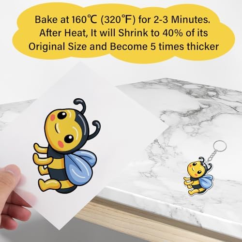161 Pcs Shrink Paper Keychain Kit,30 Shrink Plastic Sheets for Kids