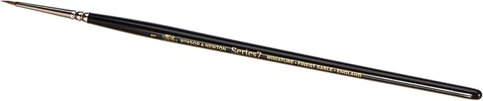 Winsor & Newton Series 7 Kolinsky Sable Miniature Watercolor Brush - Short Handle Round #1 | The World's Finest Watercolor Brush, Kolinsky Sable Hair, Rust-proof, Seamless Nickel Plated Ferrules, Hand-Made in England