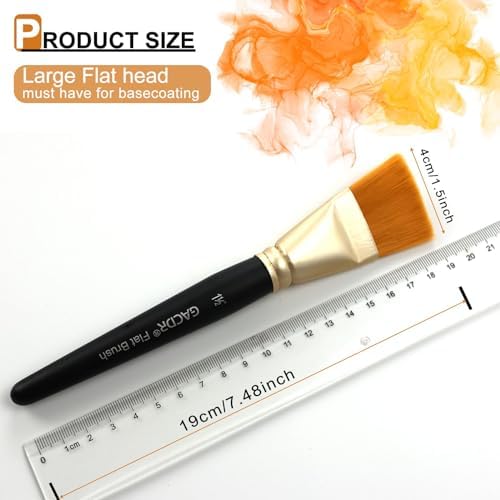 Large Flat Paint Brushes, 4pcs 1.5 Inch Craft Paint Brush Set for Acrylic