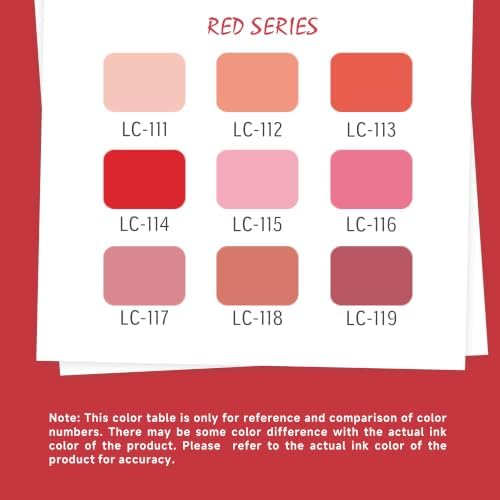 languo Acrylic Paint Markers, 9 Colors Red Series, Soft Brush Tip