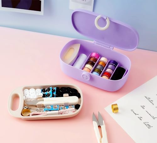 FKOG Sewing Kit, 135 Pcs Family Sewing Project Kit Travel Sewing Supplies Repair Kit Sewing Thread Accessories DIY Sewing Supplies Organizer (PP Sewing kit)