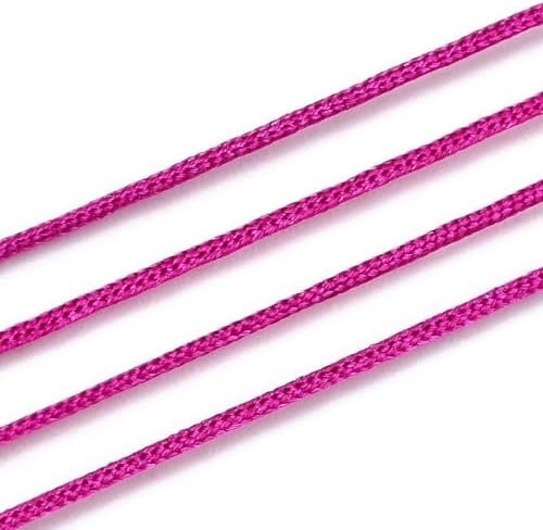 Nylon String for Bracelets, 0.6mm Nylon Cord Nylon Beading Thread 43 Yards Friendship Bracelet String Chinese Knotting Cord for Kumihimo Necklaces Tassels Jewelry Crafts (Camellia)