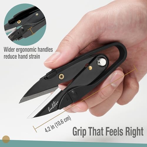 Beaditive Premium Thread Snips - Thread, Yarn, Embroidery Snipper for Sewing, Quilting, Knitting, Jewelry Making - High-Carbon Steel Blades with Protective Cap and Lanyard