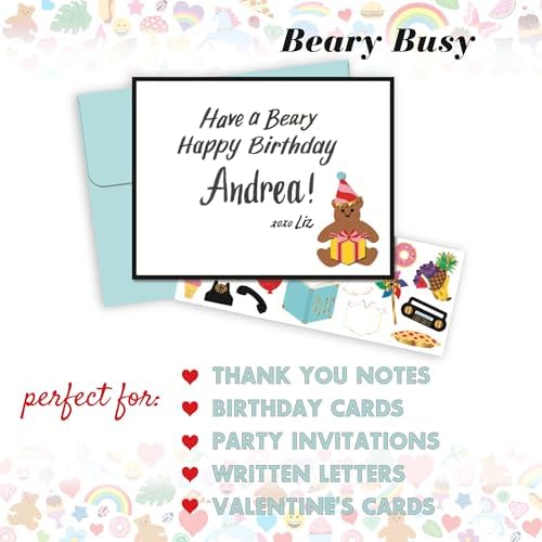 Mrs. Grossman's Design Your Own Sticker Notecards, Beary Busy