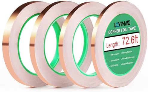 LOVIMAG Copper Tape 4 Sizes (0.2/0.24/0.3/0.4Inch) x72.6FT HVAC Foil Strips