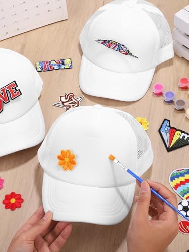Aneco DIY Blank Trucker Hats Kit Adjustable Baseball Caps